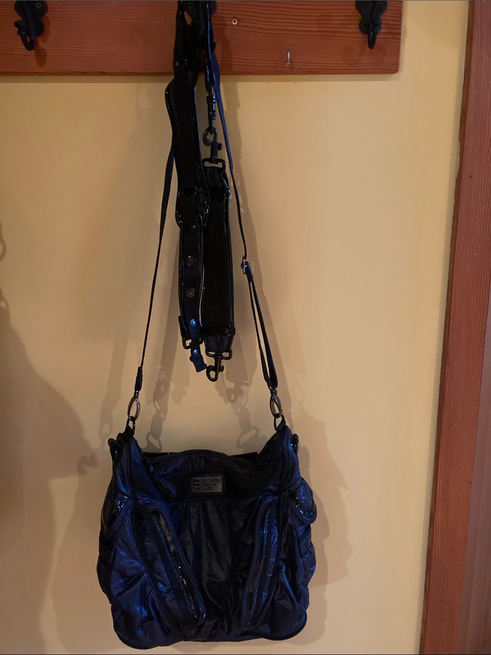 Black Quilted Shoulder Bag with Adjustable Strap